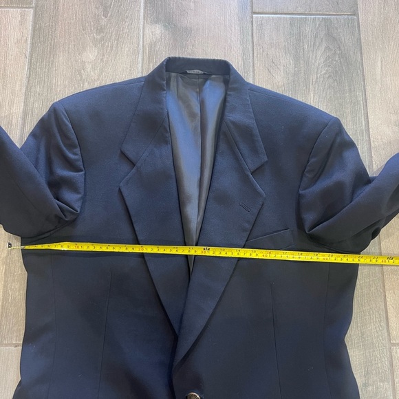 Vtg Men’s Pierre Cardin 100% Wool Dark Blue Single Breasted Blazer 42/44 R - Picture 9 of 12